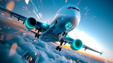 Ethereal blue horse abstract painting