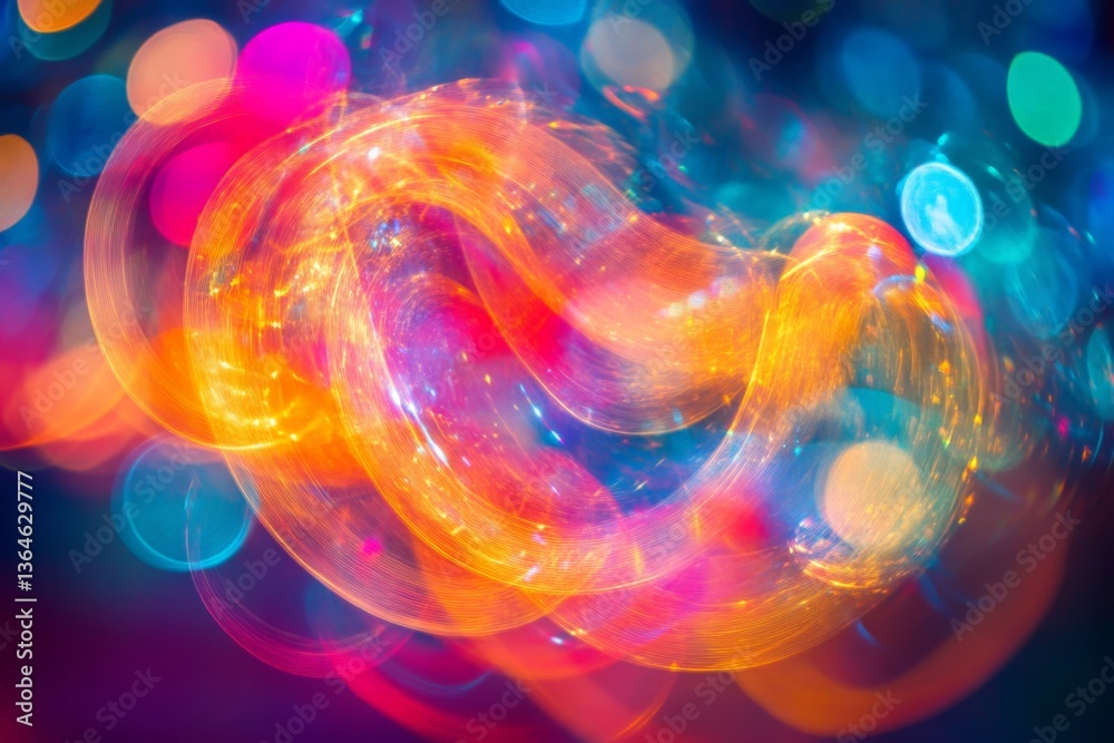 Leinwandbilder vibrant abstract shapes with luminous colors swirling in dynamic patterns
