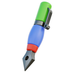 Ink Pen 3D Illustration