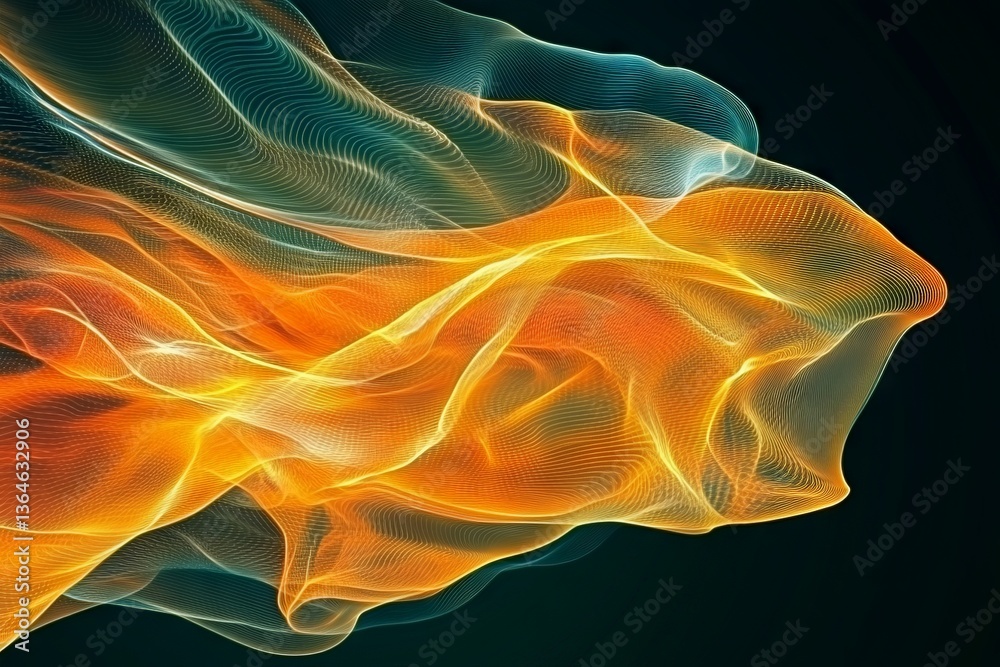 Aufkleber colorful waves of light swirling in a vibrant abstract composition captured during an artistic displ