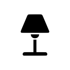 Black lamp icon in minimalist style 