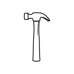 Hammer Outline Vector Illustration