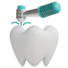 Tooth Drilling 3D Illustration