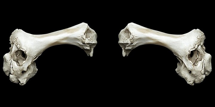 Pair of Bones, Isolated, Black Background