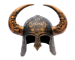 Viking warrior helmet featuring intricate metalwork and prominent horns, showcasing blend of artistry and historical significance. This striking piece evokes sense of strength and valor