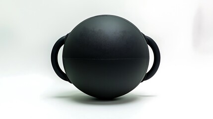 A black ball with a white background