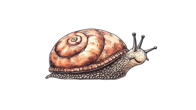 Snail Illustration - White Background