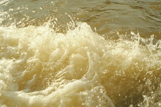 Close up of dynamic water churning and splashing violently - Powered by Adobe