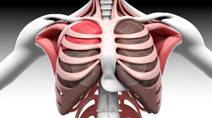 Internal intercostal Muscle Anatomy For Medical Concept 3D