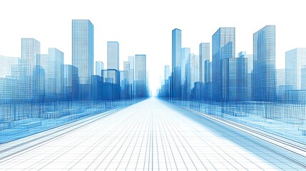 Fototapeta premium Modern Cityscape Digital Rendering