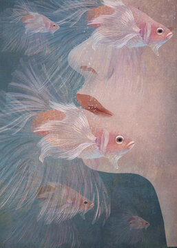 A metaphorical illustration depicting the immersion of the mind into the endless ocean of the subconscious during meditation