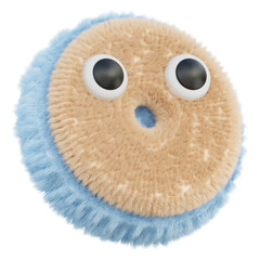 Fur Circle Character 3D Illustration