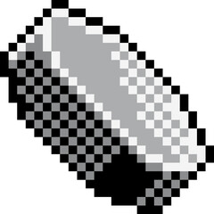 A pixel art ice hockey puck sports icon