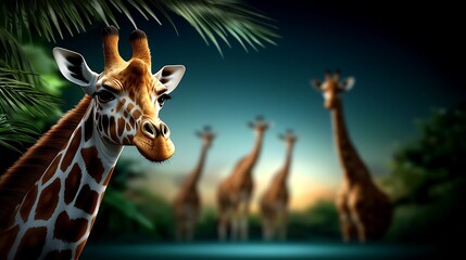 Giraffe wildlife portrait