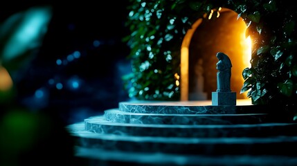 Glowing abstract art dark mysterious hopeful