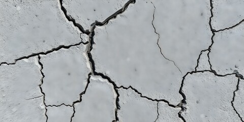 Obraz premium Cracked Earth Surface: A detailed close-up of a dry, cracked earth surface, showcasing the textures and patterns of drought, creating a sense of desolation and fragility.