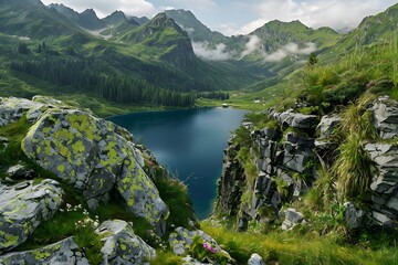 Serene Alpine Escape: A Tranquil Mountain Lake