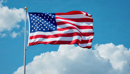 Obraz premium american flag and blue sky
