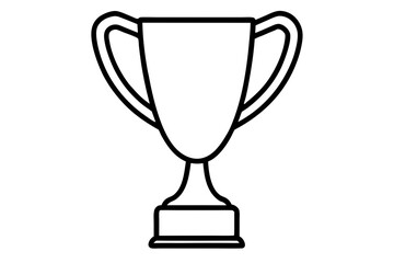 gold trophy cup design line art vector illustration