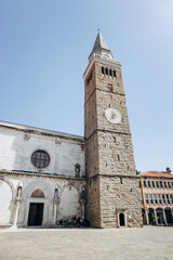 Fototapeta premium Koper, Slovenia - August 16, 2024: The Roman Catholic Diocese of Koper, housed in a historic complex near the cathedral in the old town