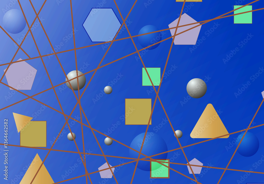 Fototapete geometric pattern with repeating geometric shapes and circles to create a creative background.