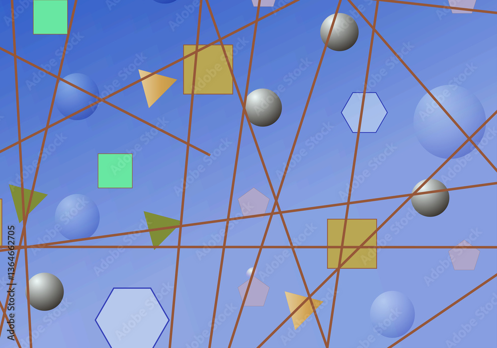 Fototapete geometric pattern with repeating geometric shapes and circles to create a creative background.