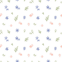 seamless pattern with berries and flowers