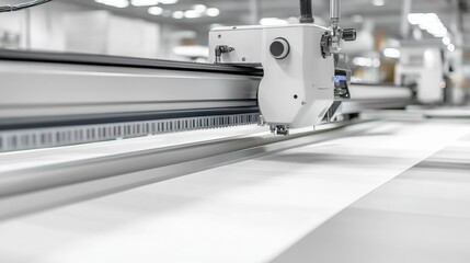 High-Resolution Close-Up of Industrial Cutting Machine in Action