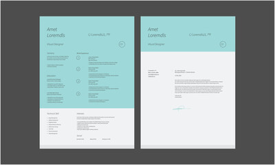 Obraz premium Modern Resume Template CV Cover Letter