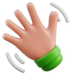 Waving Hand Gesture 3D Illustration
