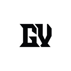 GV monogram logo design letter text name symbol monochrome logotype alphabet character simple logo