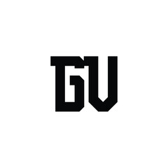 Fototapeta premium GV monogram logo design letter text name symbol monochrome logotype alphabet character simple logo