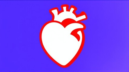 red heart with blue ribbon