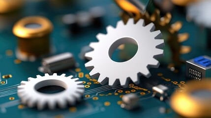 Metallic gears and cogs in an intricate mechanism representing the precision and complexity of industrial engineering and manufacturing technology