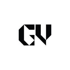 GV monogram logo design letter text name symbol monochrome logotype alphabet character simple logo