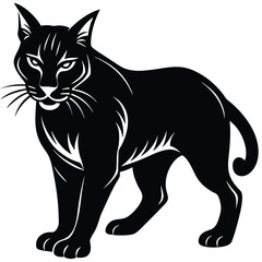 Bobcat vector shilhouette single Icon 