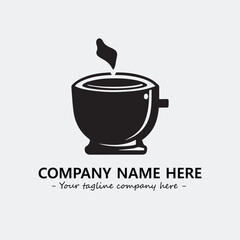 Cup illustration black and white for logo company vector image
