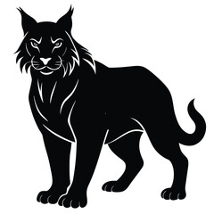 Bobcat vector shilhouette single Icon 