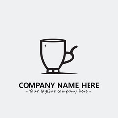 Cup illustration black and white for logo company vector image
