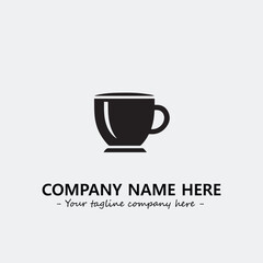Cup illustration black and white for logo company vector image
