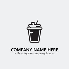Cup illustration black and white for logo company vector image
