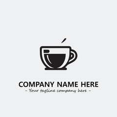 Cup illustration black and white for logo company vector image
