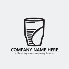 Cup illustration black and white for logo company vector image

