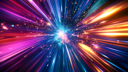 Abstract light speed background with colorful lights