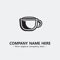 Cup illustration black and white for logo company vector image
