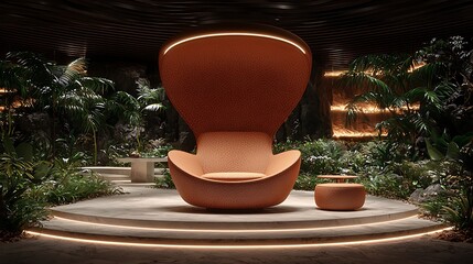 Modern Egg Chair in Tranquil Indoor Setting