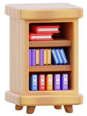 Bookcase 3D Illustration