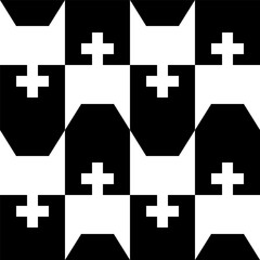 Obraz premium Abstract geometric seamless pattern. Minimalist geometrical ornament, puzzle design. Vector illustration.