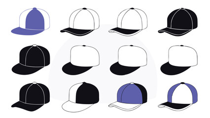 Set off Baseball Cap Trucker Hat Snap Back Beanie Tech Pack Streetwear Dad Hat Vector