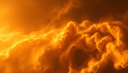 Golden Nebula Clouds: A Cosmic Symphony in Deep Space